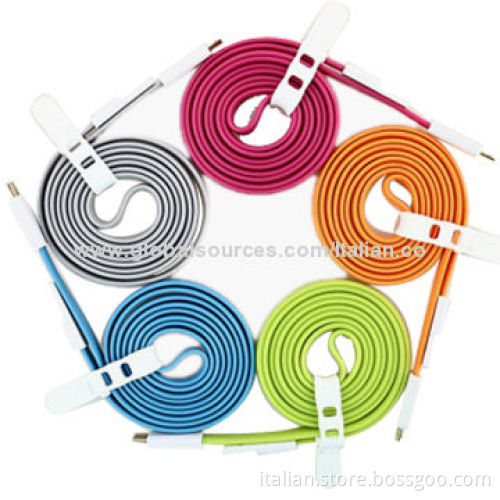 Flat Magnet Short Lead Charging Data Sync Micro USB Cables for Samsung, HTC, 22cm Length